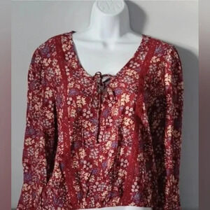 Self❤️E Ladies Top Size‎ S/L Long Sleeves Floral Boho NWT